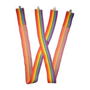 Vintage HONCHO Rainbow Suspenders MORK & MINDY Suspenders Adult